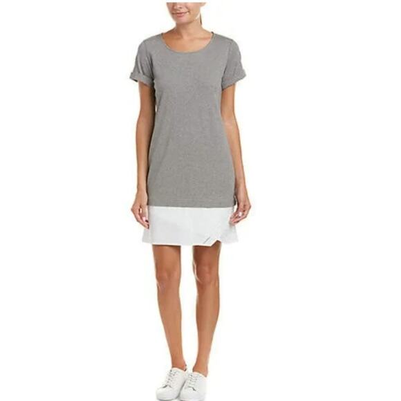 Theory Saydie Classic Gray Minimal Shirt Dress Shirttail Hem Medium Made in Peru - Picture 1 of 10